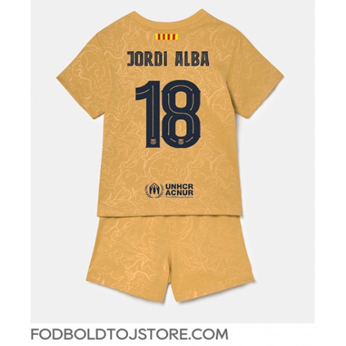 Barcelona Jordi Alba #18 Udebanesæt Børn 2022-23 Kortærmet (+ Korte bukser)